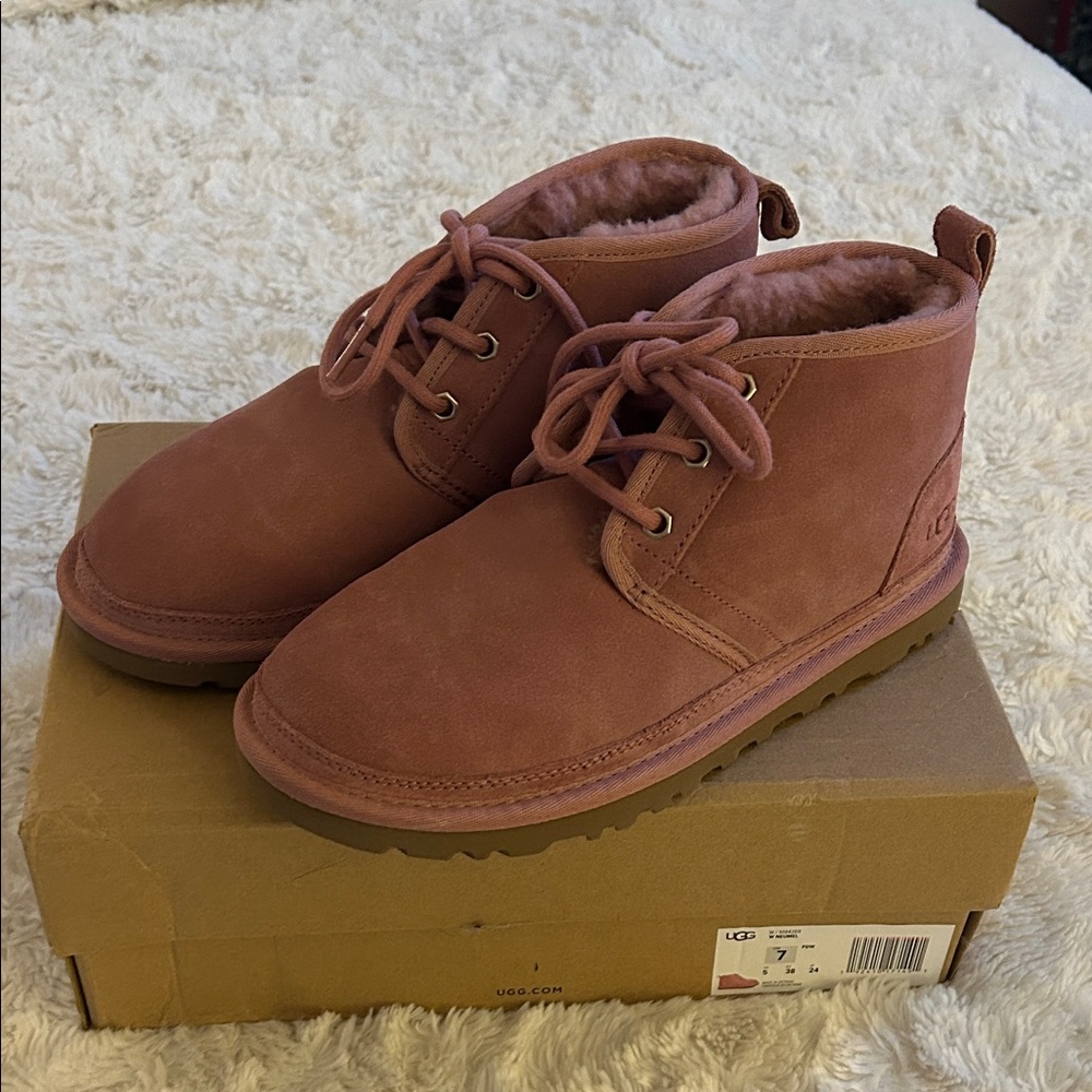 UGG Pink Lace-Up Boots